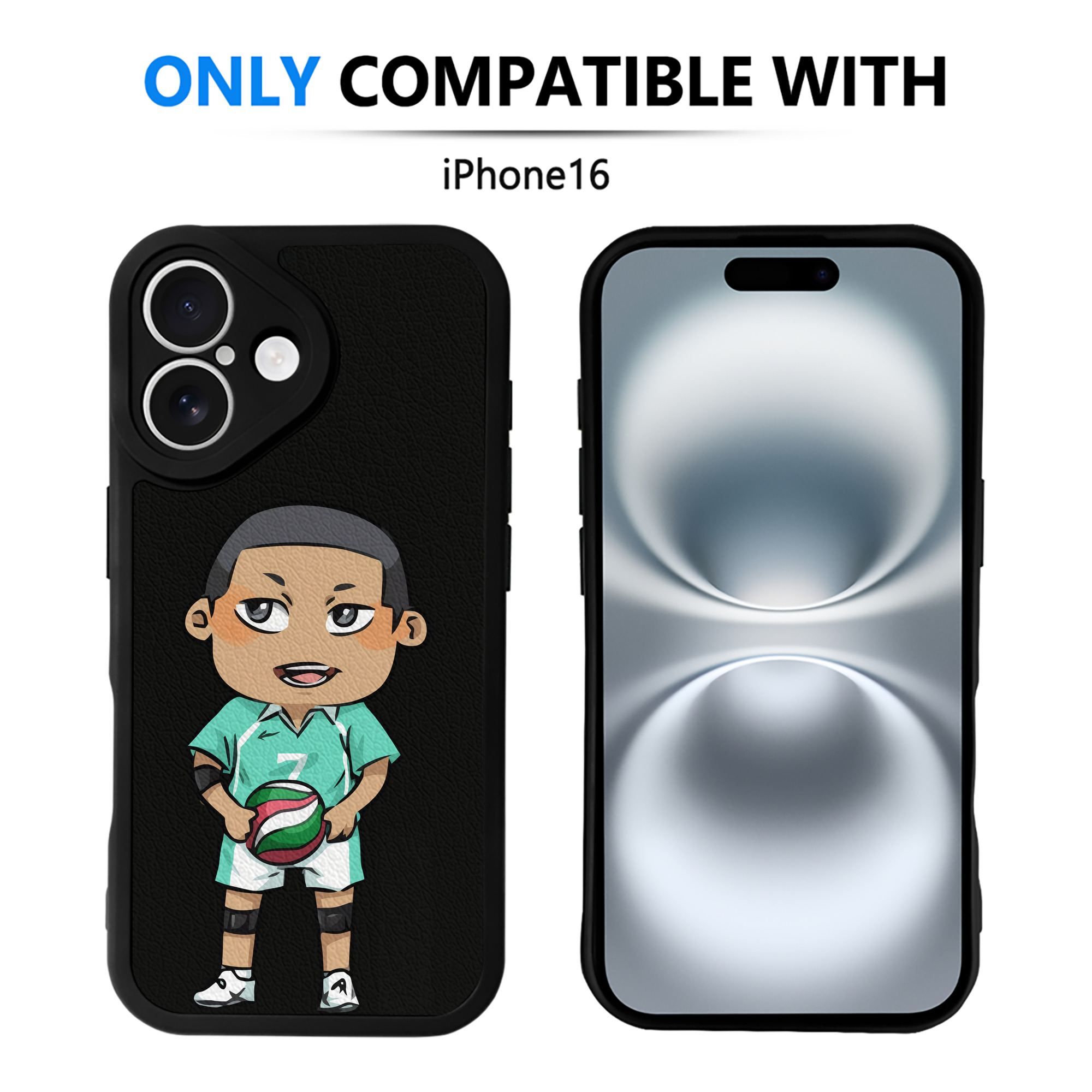 （画像用） ハイキュー!! Haikyu!! 【iPhone 16シリーズ対応】シリコンスマホケース（レザー調） 材質：シリコン